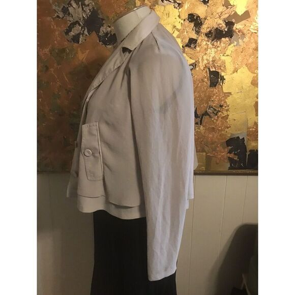 Anthropologie Daughters of the Revolution Button Front & Zip Jacket Taupe Swing - Picture 5 of 9